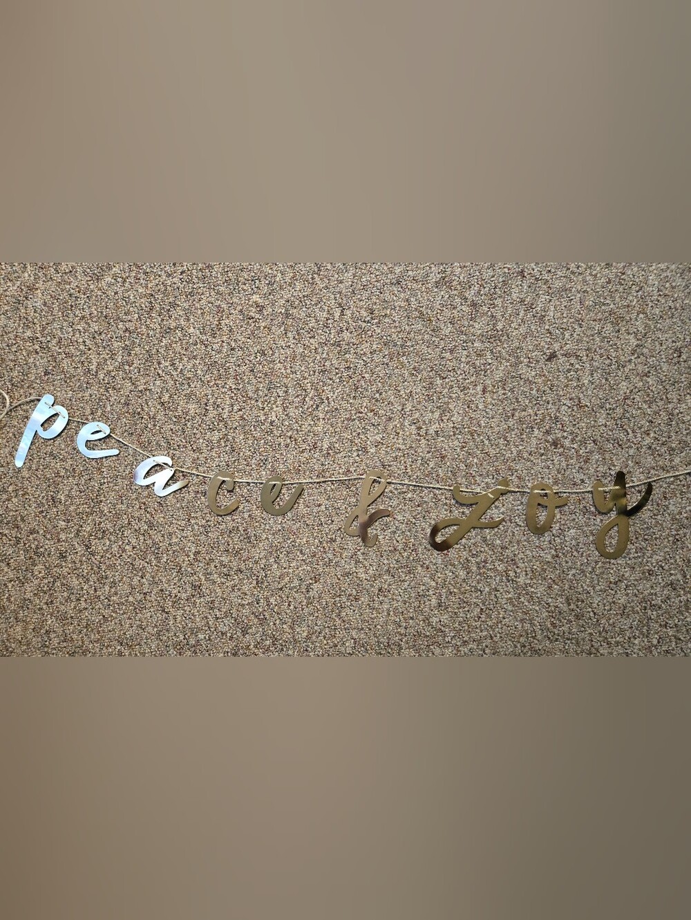 Brass Peace & Joy Holiday Metal Banner